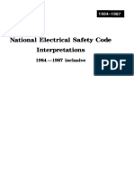 National Electrical Safety Code Interpretations: 1984-1987 Inclusive