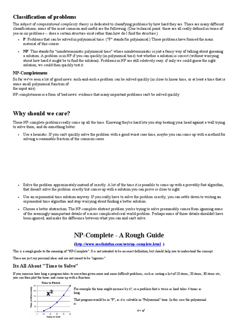 Understanding NP-Complete Problems | PDF | Time Complexity ...