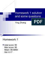 Homework 1 Solution and Some Questions: Ying Zhang