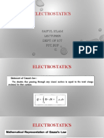 Electrostatics: Saiful Islam Lecturer Dept. of Ict FST, Bup