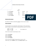 1.3 Division of Polynomial Functions