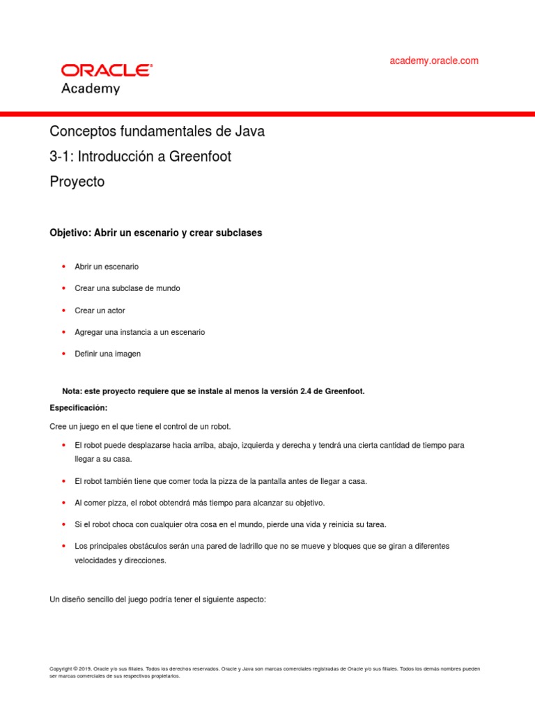 JF 3 1 Project Esp | PDF | Java (lenguaje de programación) | Robot