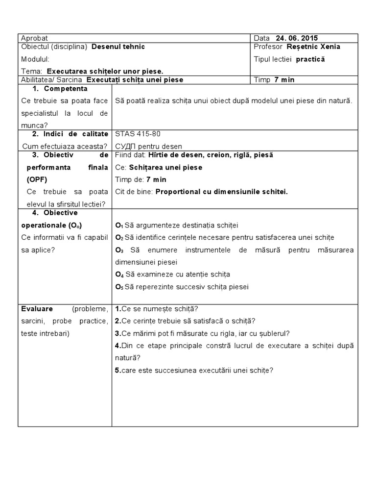 Plan de Lectii 5d | PDF