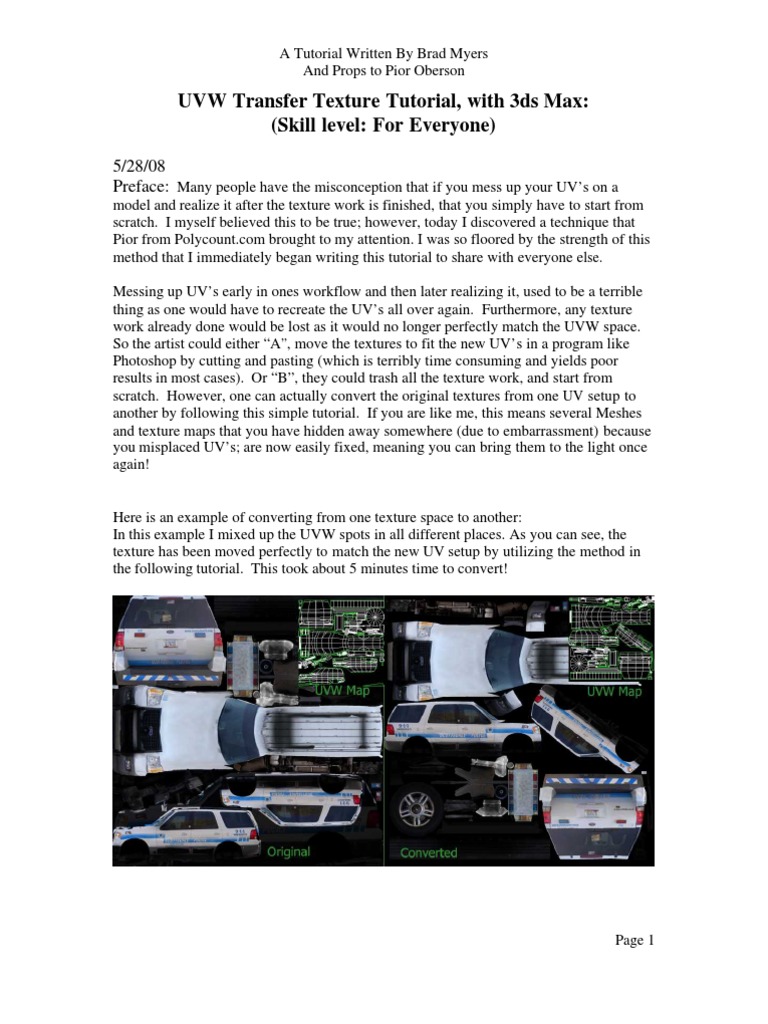 UVW Mapping Fix in 3ds Max Tutorial | PDF | Texture Mapping | Rendering ...