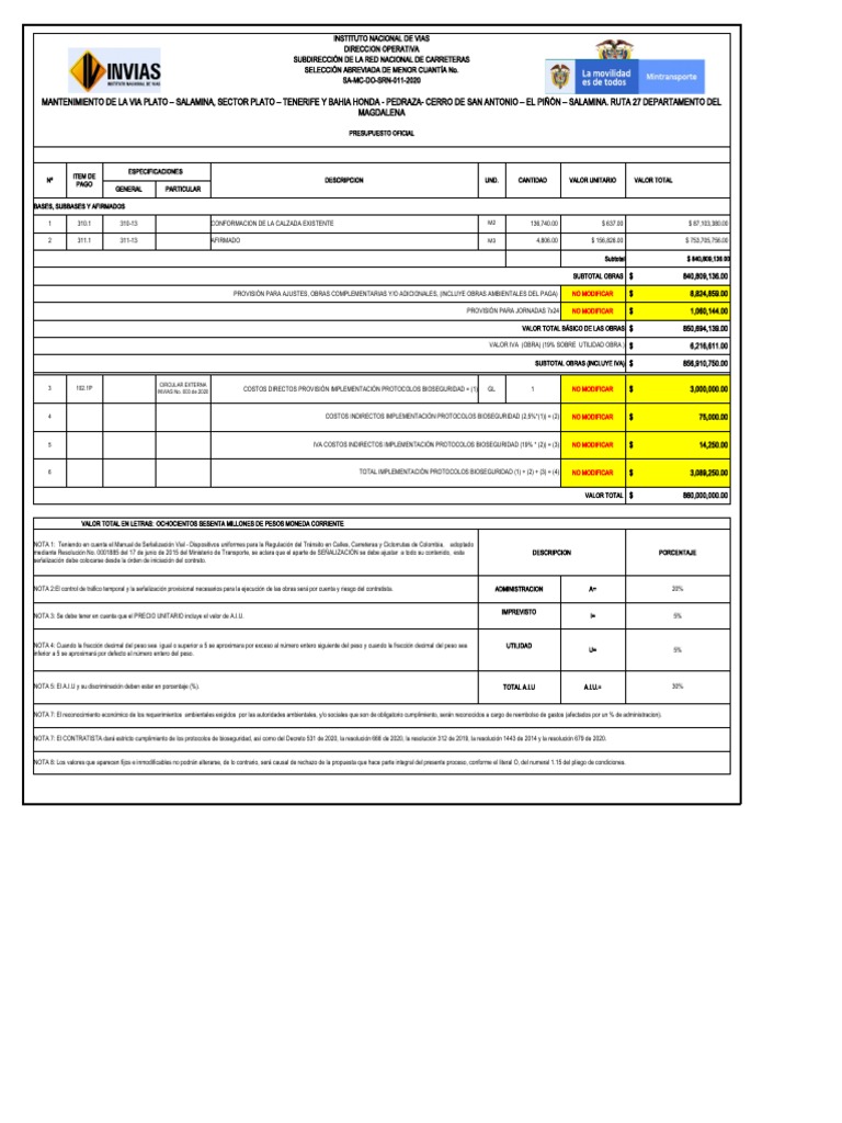 Formulario 1 Presupuesto Oficial | PDF | Transporte | Transporte por ...