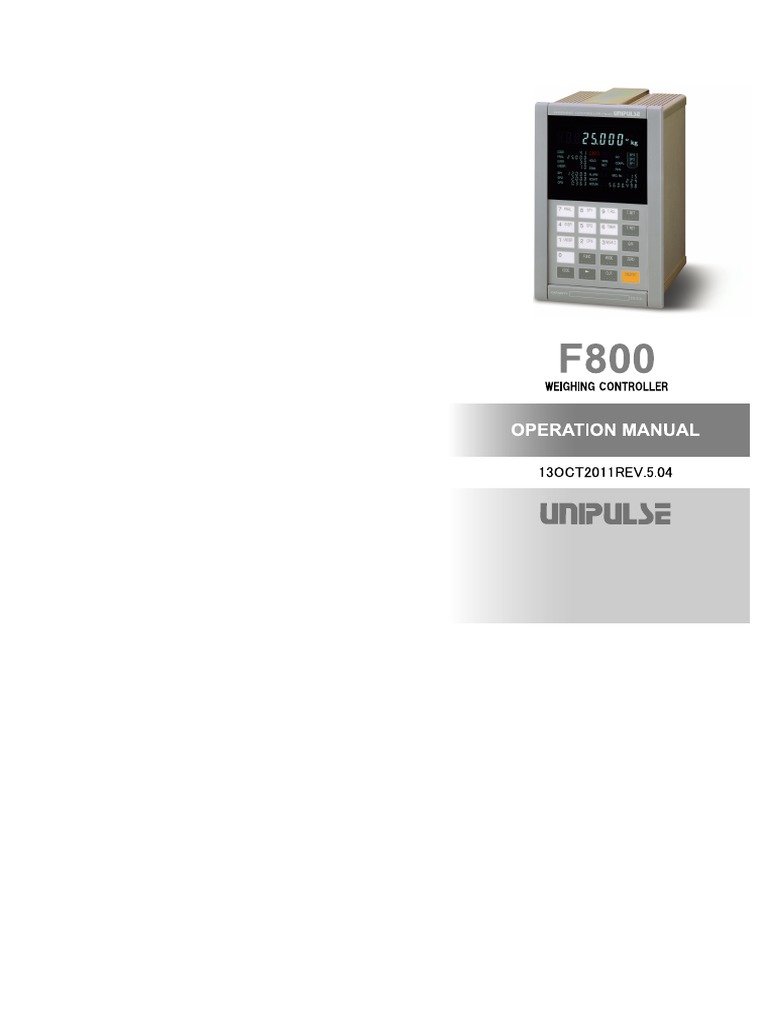 F800 Load Cell Indicator Manual | PDF | Electrical Connector ...
