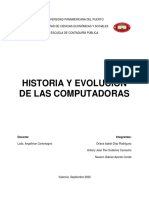 Informe. Historia y Evolución de Las Computadoras