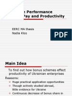 Incentive Pay and Productivity