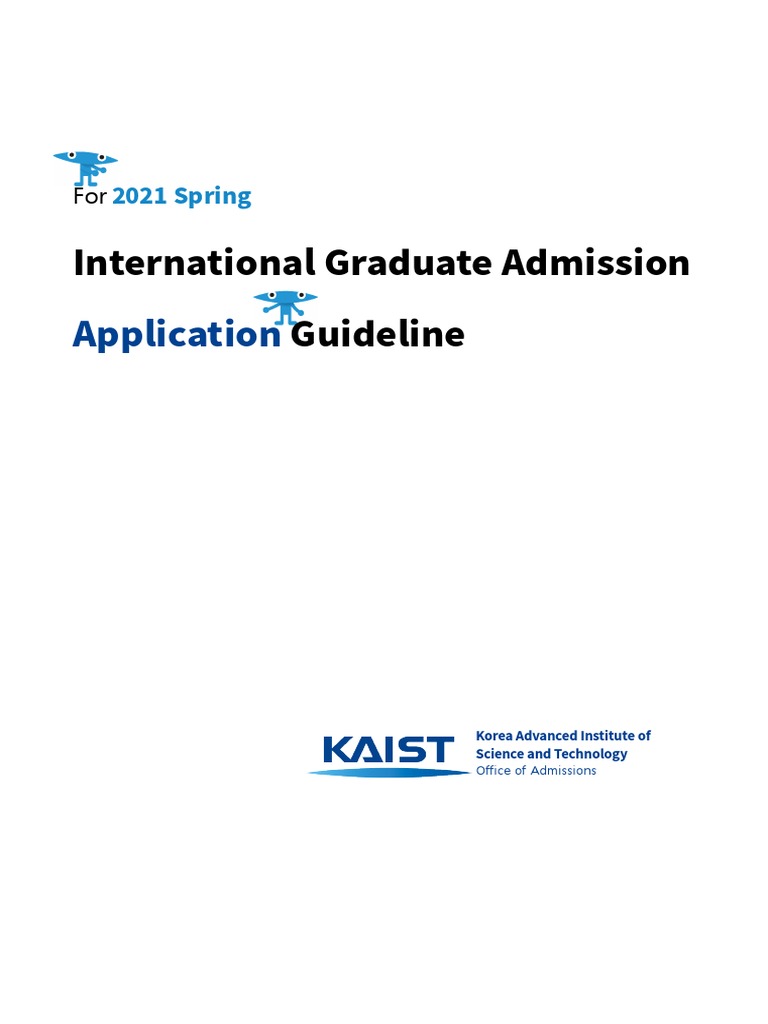 KAIST Grad Admissions Guide 2021 | PDF | Academic Degree | University ...
