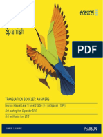 GCSE (9-1) Spanish: Translation Booklet: Answers