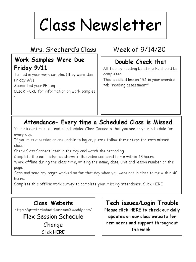 Shepherd's Class Weekly Newsletter 9/14/20 | PDF | Career & Growth
