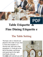 Table Etiquette & Fine Dining Etiquette e