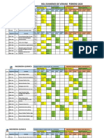 INGENIERÍA QUÍMICA: HORARIO DE EXÁMENES DE VERANO FEBRERO 2020