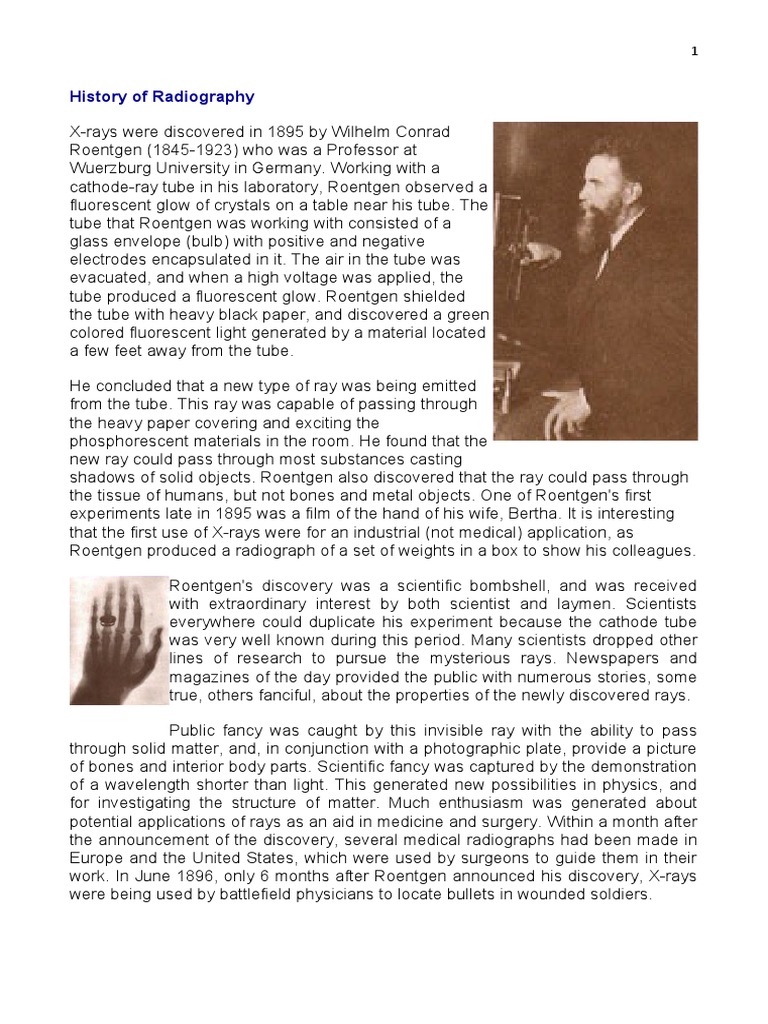 History of Radiography PDF Radioactive Decay Gamma Ray
