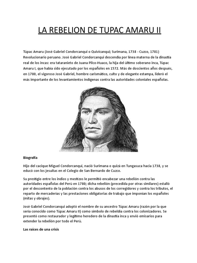 Relación histórica de los sucesos de la rebelión de José Gabriel  Tupac-Amaru, en las provincias del Perú, el año de 1780