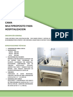 Ficha técnica - Cama multiproposito para hospitalización