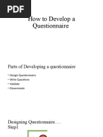 How To Develop A Questionnaire