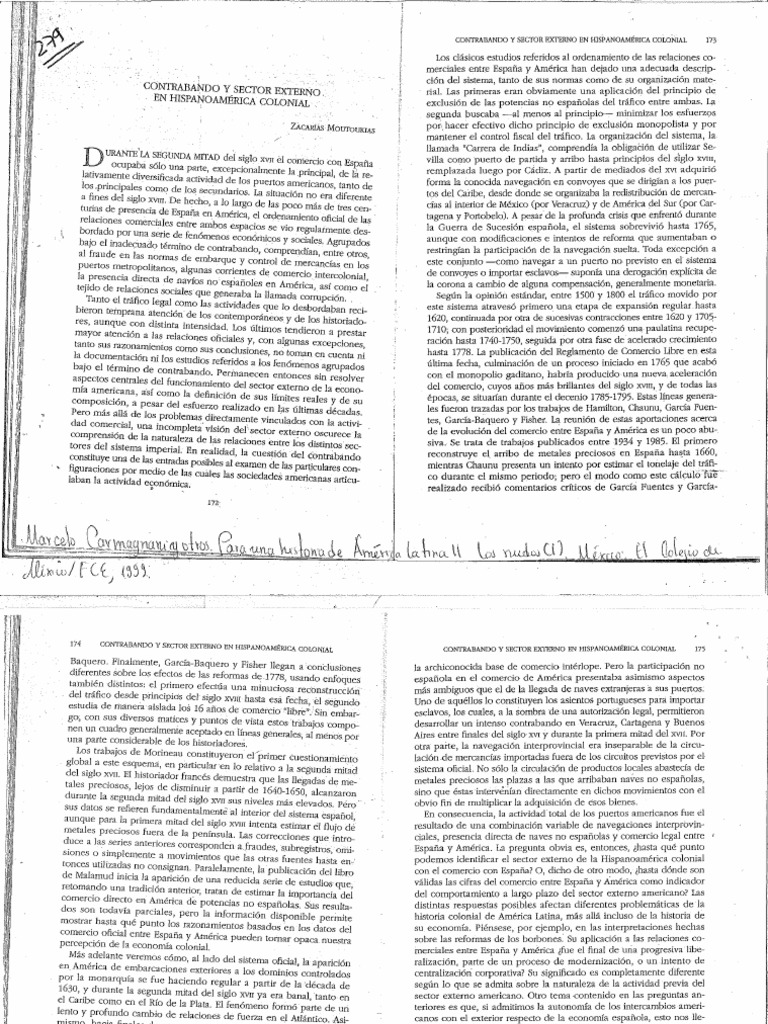 Contrabando y Sector Externo Es Hispanoamérica Colonial | PDF