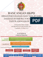 Rancangan RKPD: Dinas Pertanahan Dan Tata Ruang Daerah Istimewa Yogyakarta Tahun Anggaran 2017