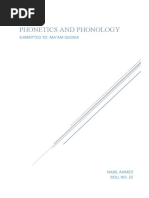 Phonetics and Phonology: Submitted To: Ma'Am Qudsia