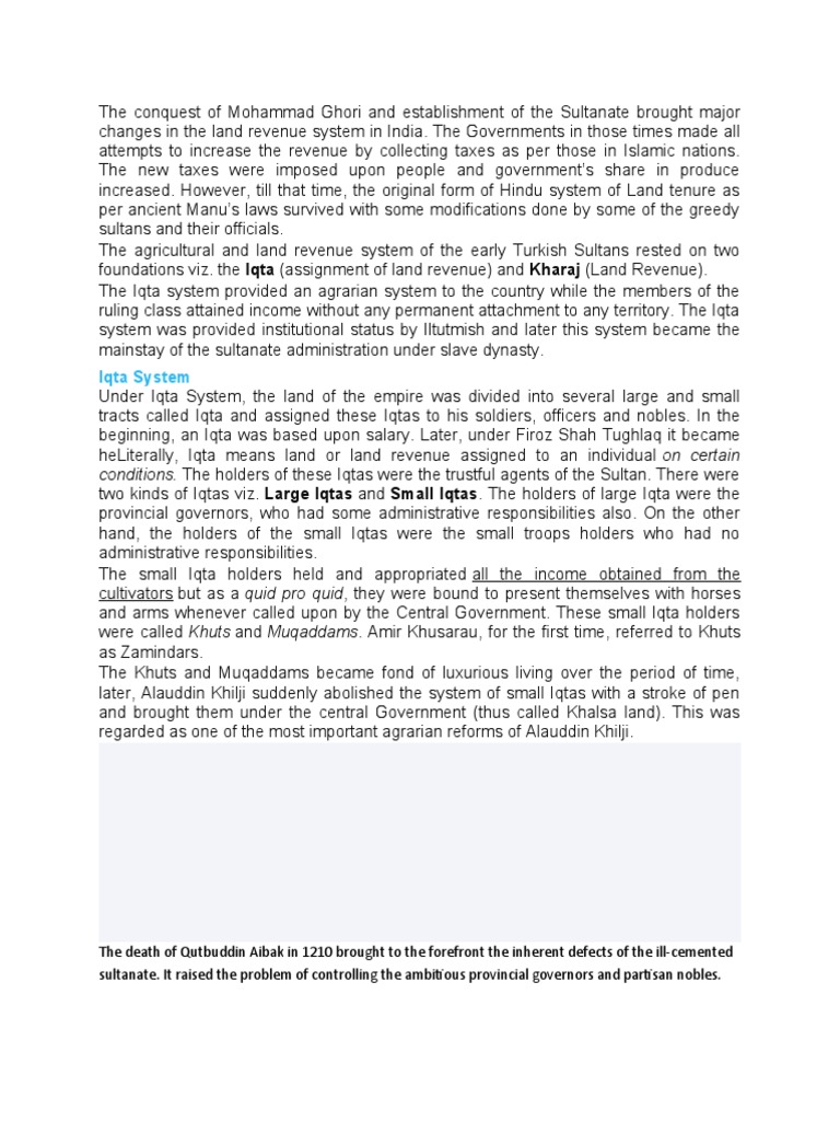 Histort iqta system pdf