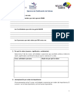 Ejercicio de Clarificación de Valores A Nivel Personal