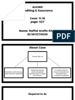 Act380 Auditing & Assurance Case: 11.16 Name: Raffat Arefin Khan ID:1611270030