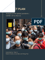 Project Plan: Analysis of The Global Pandemic: COVID - 19 in The U.S