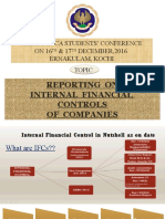 Reporting On Internal Financial Controls of Companies