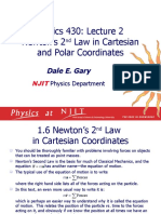 Physics 430: Lecture 2 Newton's 2 Law in Cartesian and Polar Coordinates
