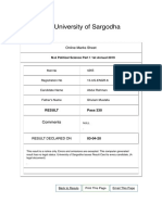 University of Sargodha - Result of M.A Political Science Part 1 1st Annual 2019 PDF
