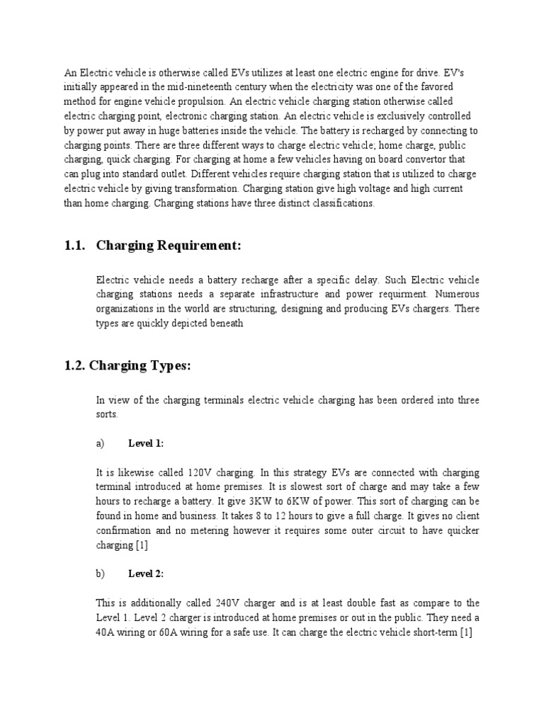 Electric Vehicle Charging Types Explained | PDF | Battery Charger ...