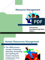 Human Resource Management: Presented By: Govinddeep Singh Batra PGDM-1