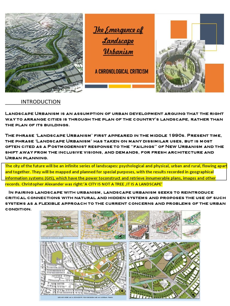 Landscape Urbanism PDF Urbanization Urban Planning