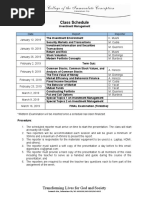 Investment Management Schedule of Report 2nd Semester