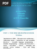 Ec 8691-Microprocessors and Microcontrollers: Prepared by N.Beaula Ap/Ece ACEW, Manavilai