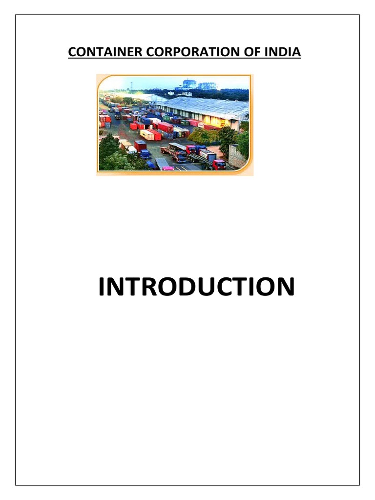 Container Corporation of India Overview | PDF | Containerization | Cargo