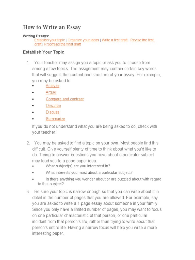 guide to write an essay pdf