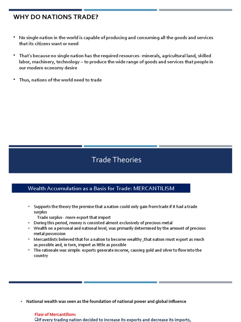 Why Do Nations Trade Pdf Comparative Advantage Mercantilism