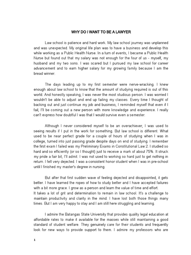 Why Do I Want To Be A Lawyer | PDF | Schools