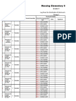 Masulog Elementary School Grade V: Log Sheet For Distribution & Retrieval of Modules