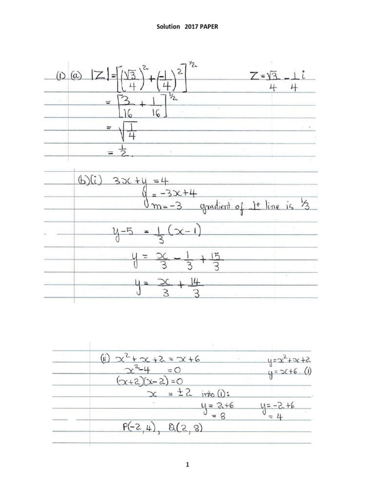 2017 Paper Solutions Overview | PDF