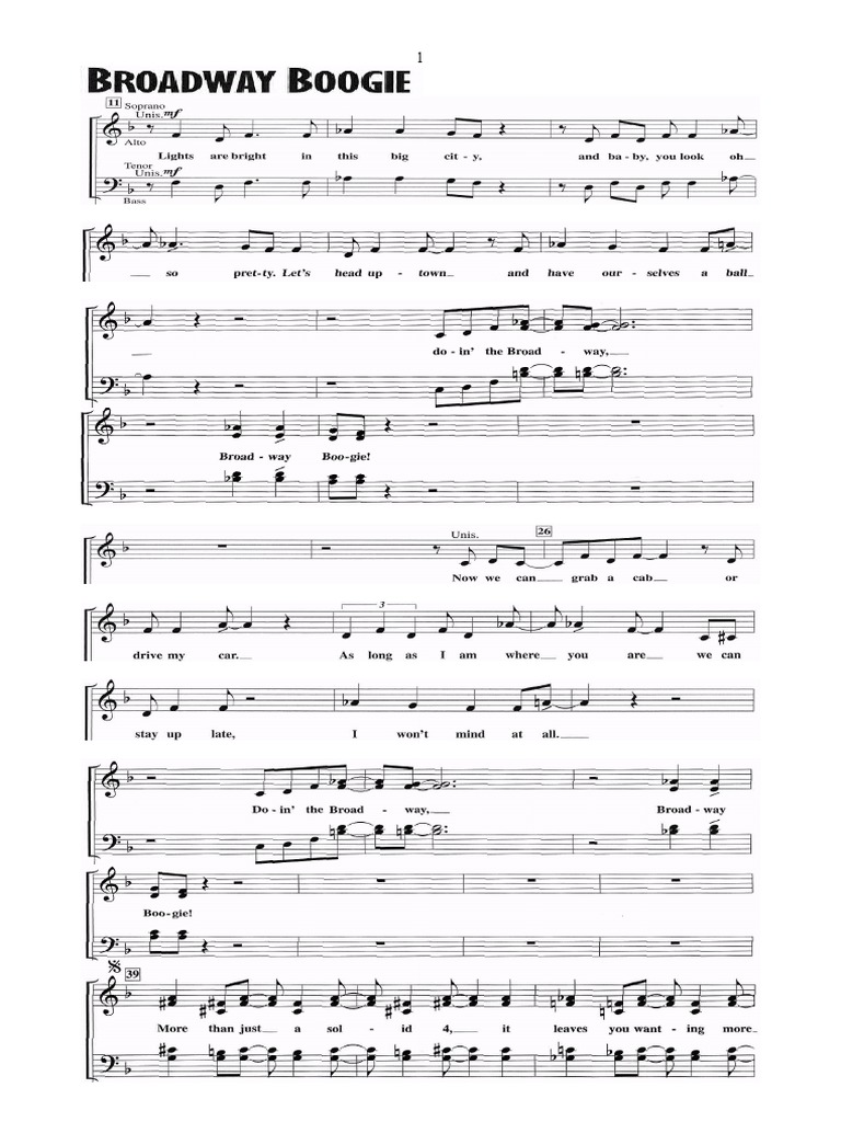 BROADWAY BOOGIE SATB