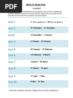 Unit 1 Unit 2: 2016-17 Study Plan