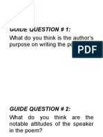 Guide Question # 1:: What Do You Think Is The Author's Purpose On Writing The Poem?