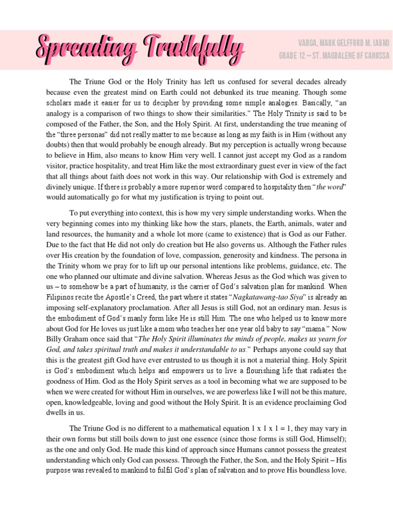 Understanding the Holy Trinity | PDF | Trinity | God