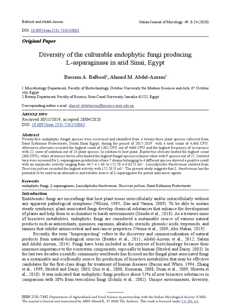 Balbool and Abdel-Azeem 2020 | PDF | Organisms | Science