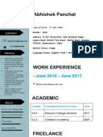 Abhishek Panchal: Work Experience
