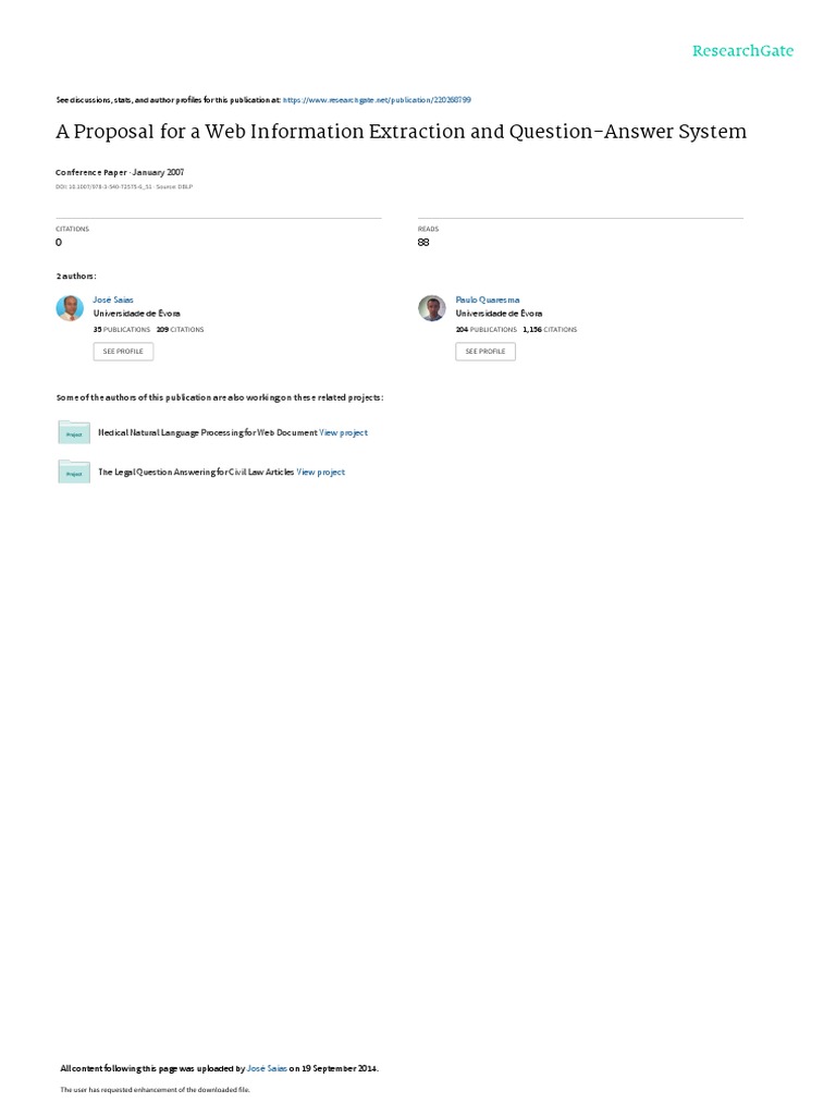 Web Information Extraction System Proposal | PDF | Ontology ...