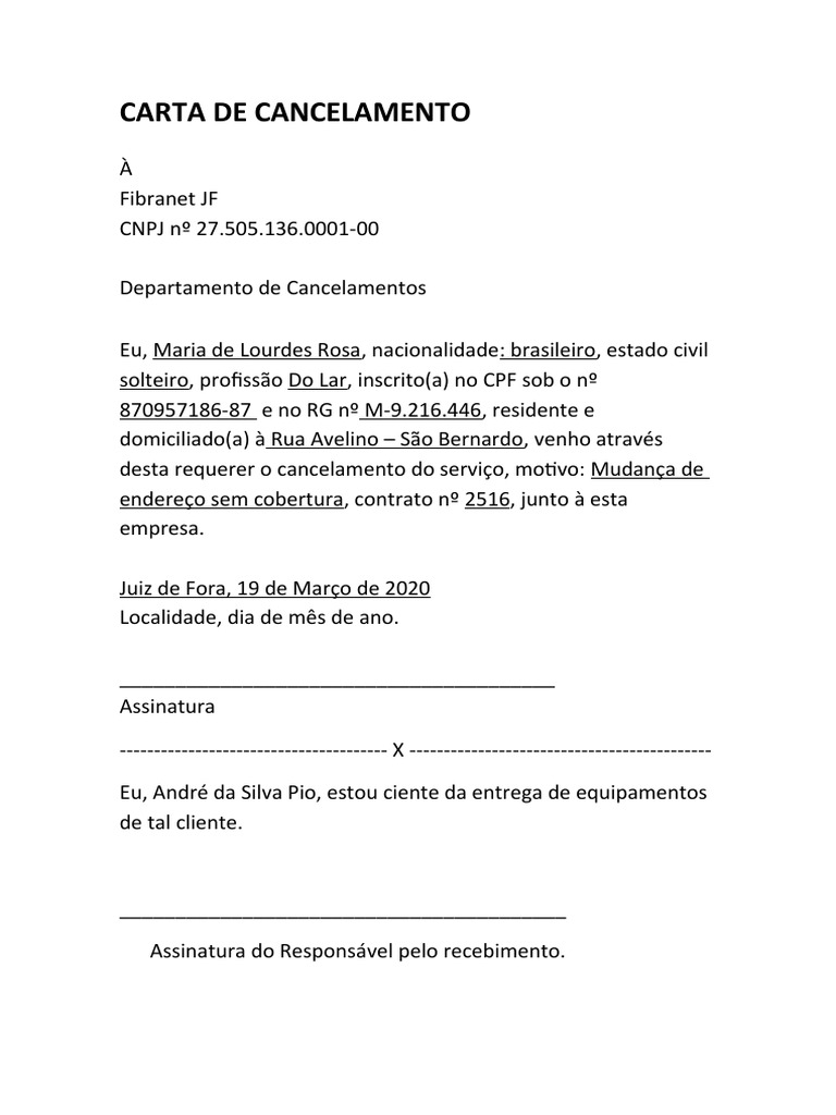 Carta De Cancelamento – WCYPM